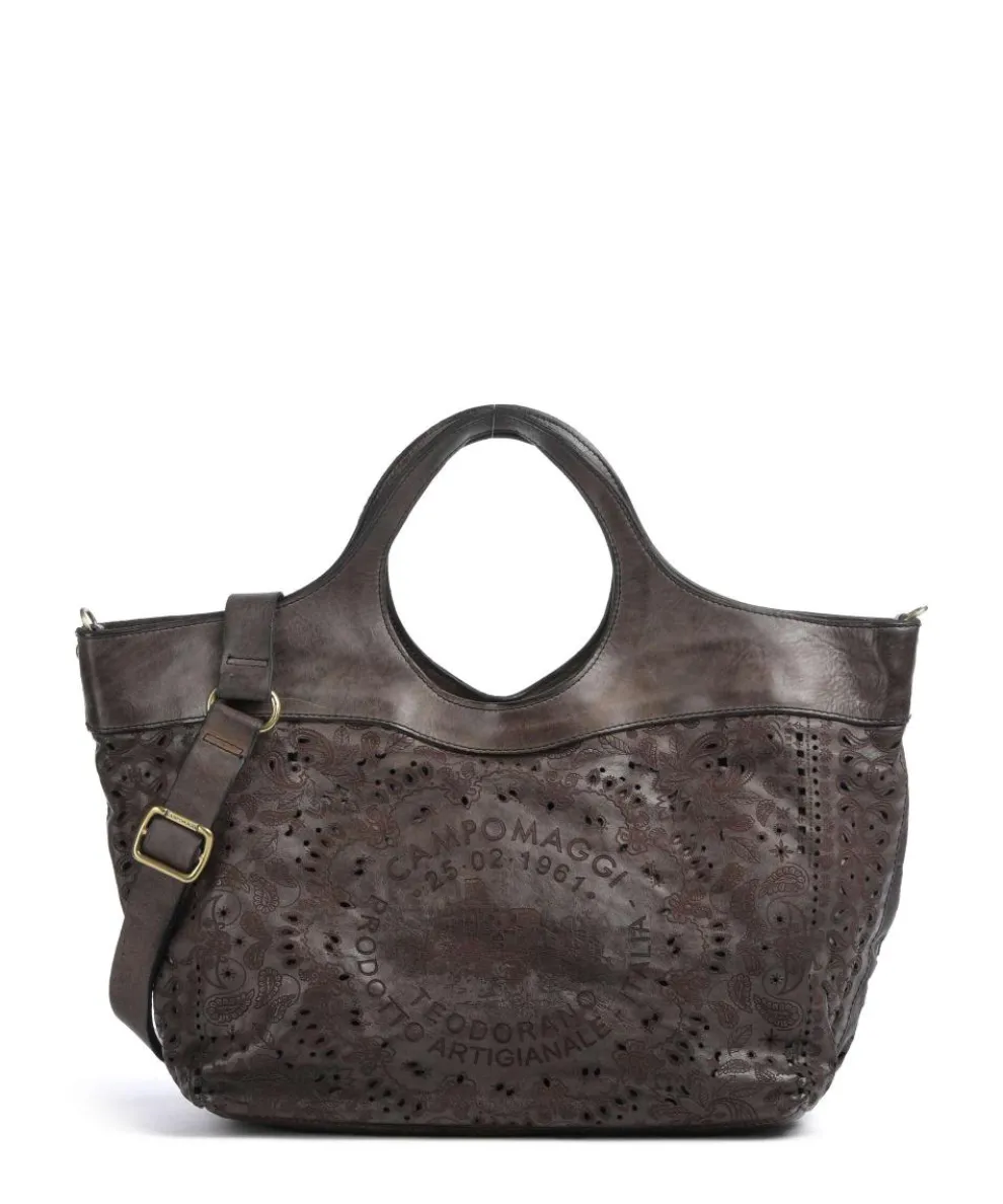 Tote bag fine grain cow leather dark grey