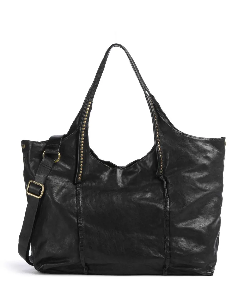 Tote bag fine grain cow leather black