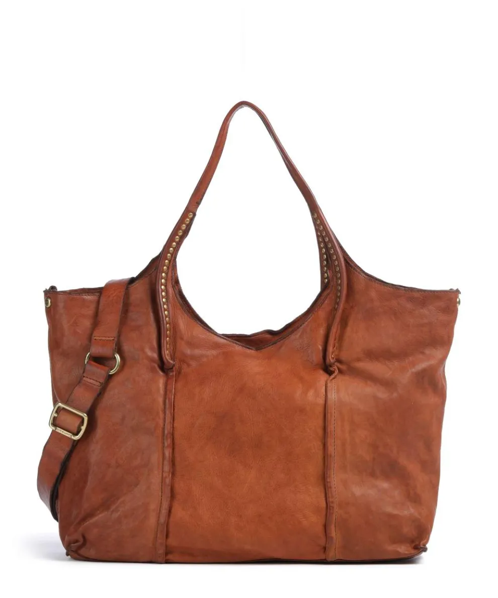 Tote bag fine grain cow leather cognac