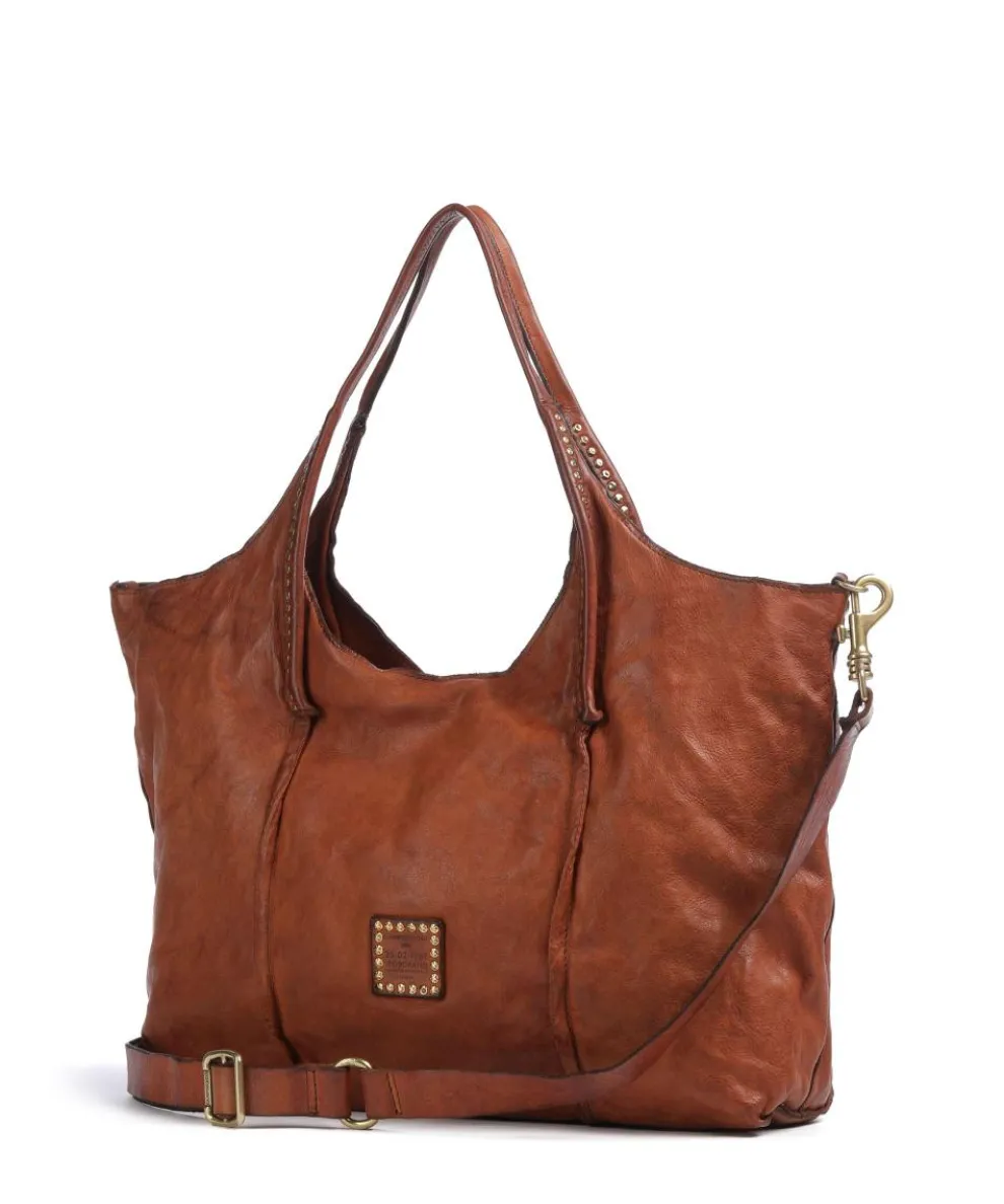Tote bag fine grain cow leather cognac