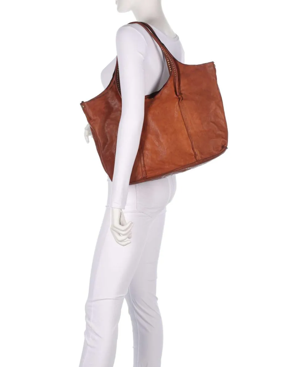 Tote bag fine grain cow leather cognac