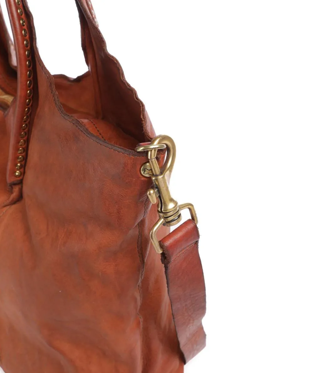 Tote bag fine grain cow leather cognac