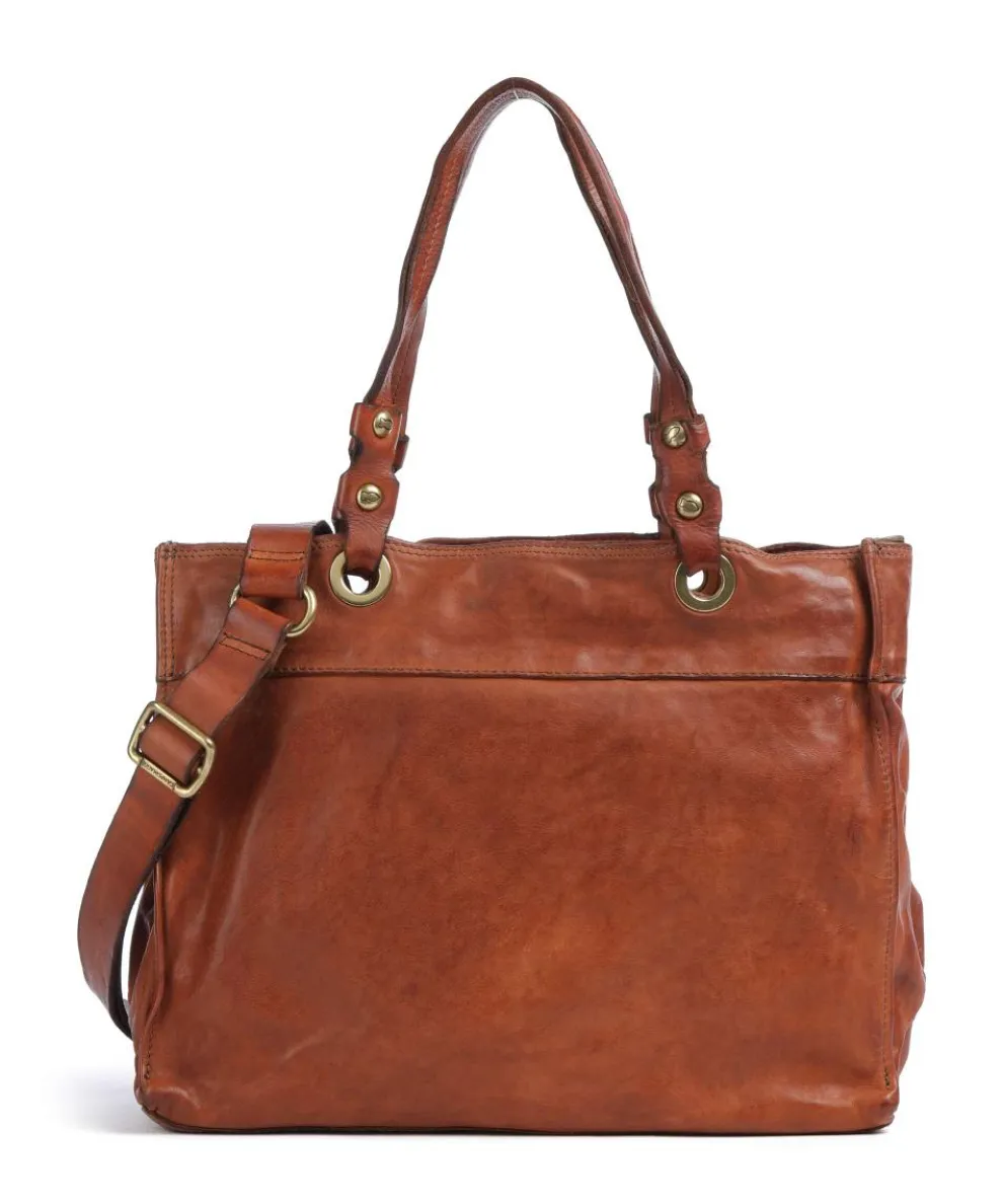 Tote bag fine grain cow leather cognac