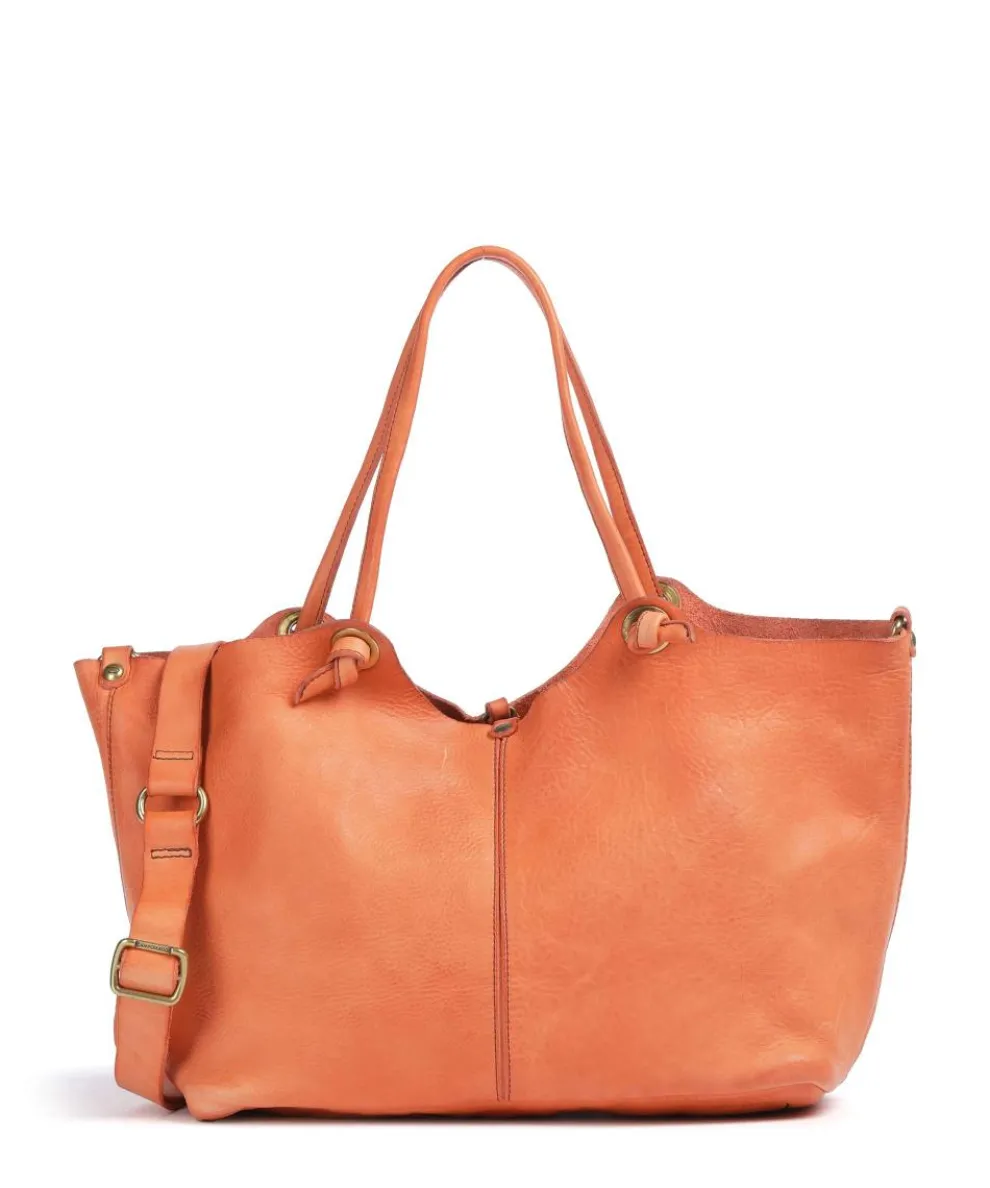 Tote bag fine grain cow leather orange