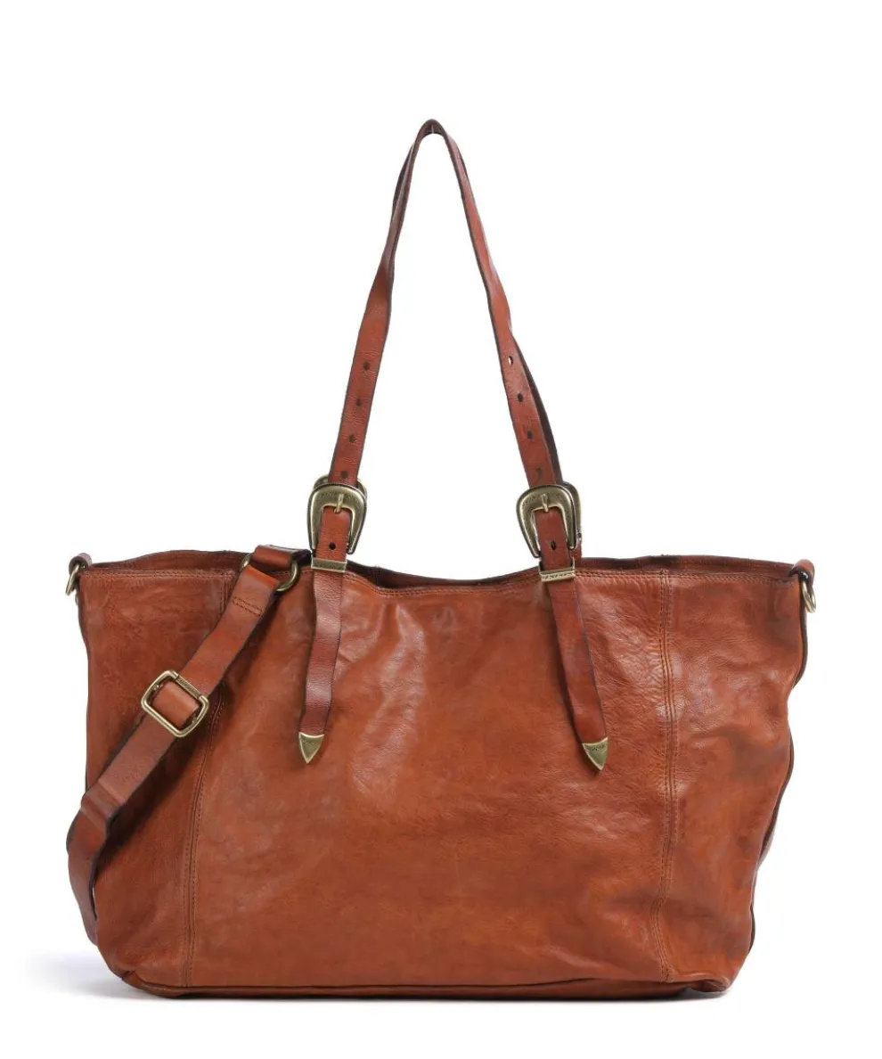 Tote bag fine grain cow leather cognac