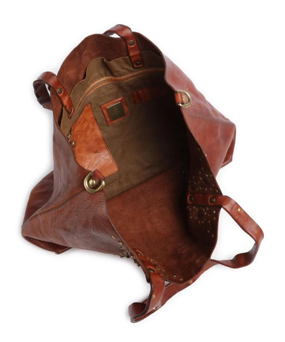 Tote bag grained cow leather cognac
