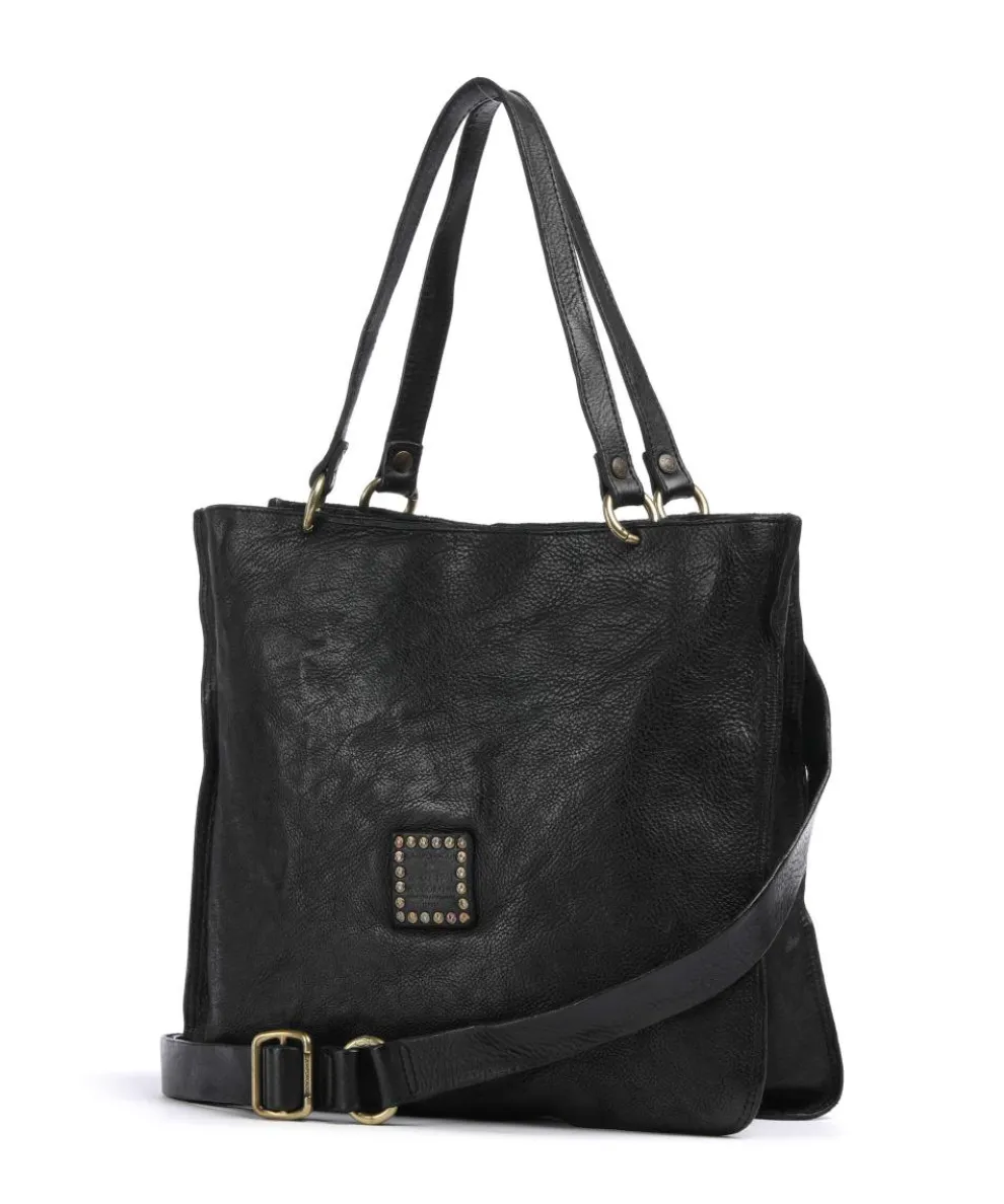 Tote bag grained cow leather black