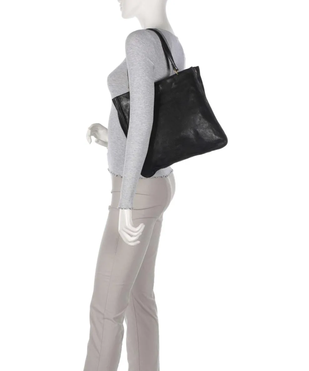 Tote bag grained cow leather black