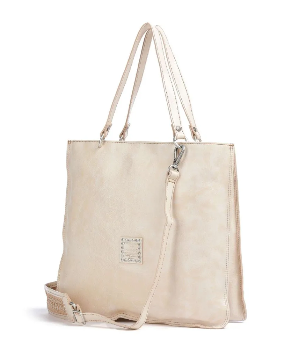 Tote bag grained cow leather cream