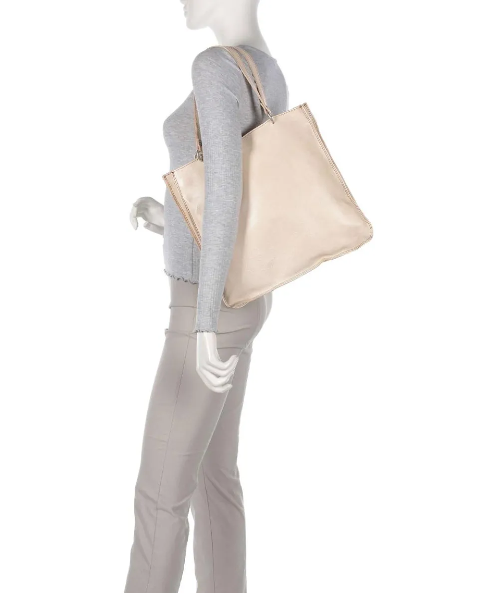 Tote bag grained cow leather cream