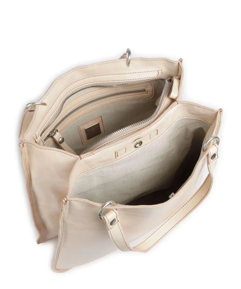 Tote bag grained cow leather cream