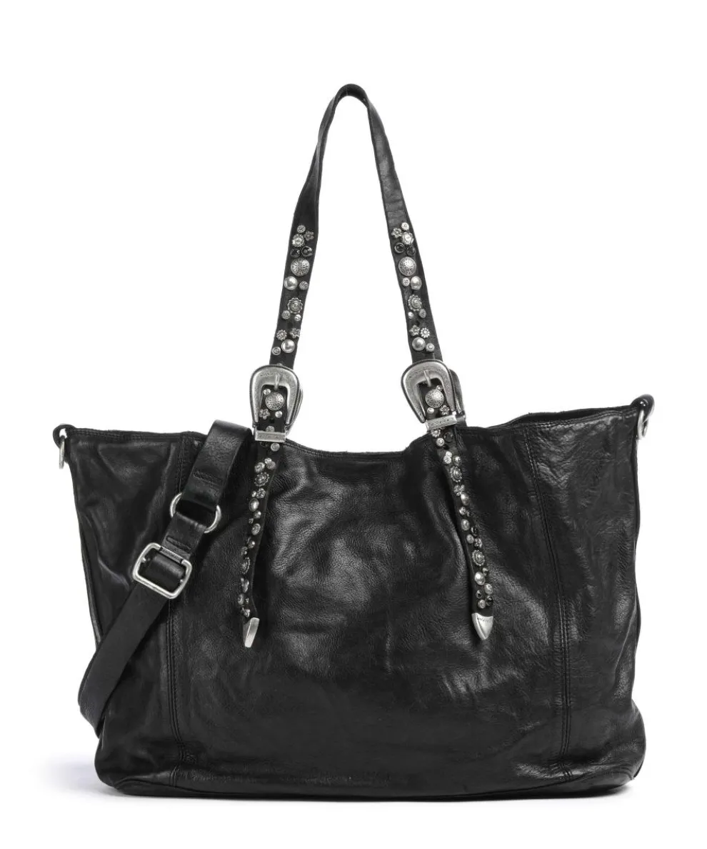 Tote bag grained cow leather black