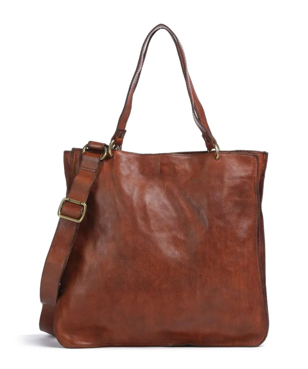 Tote bag grained cow leather brown
