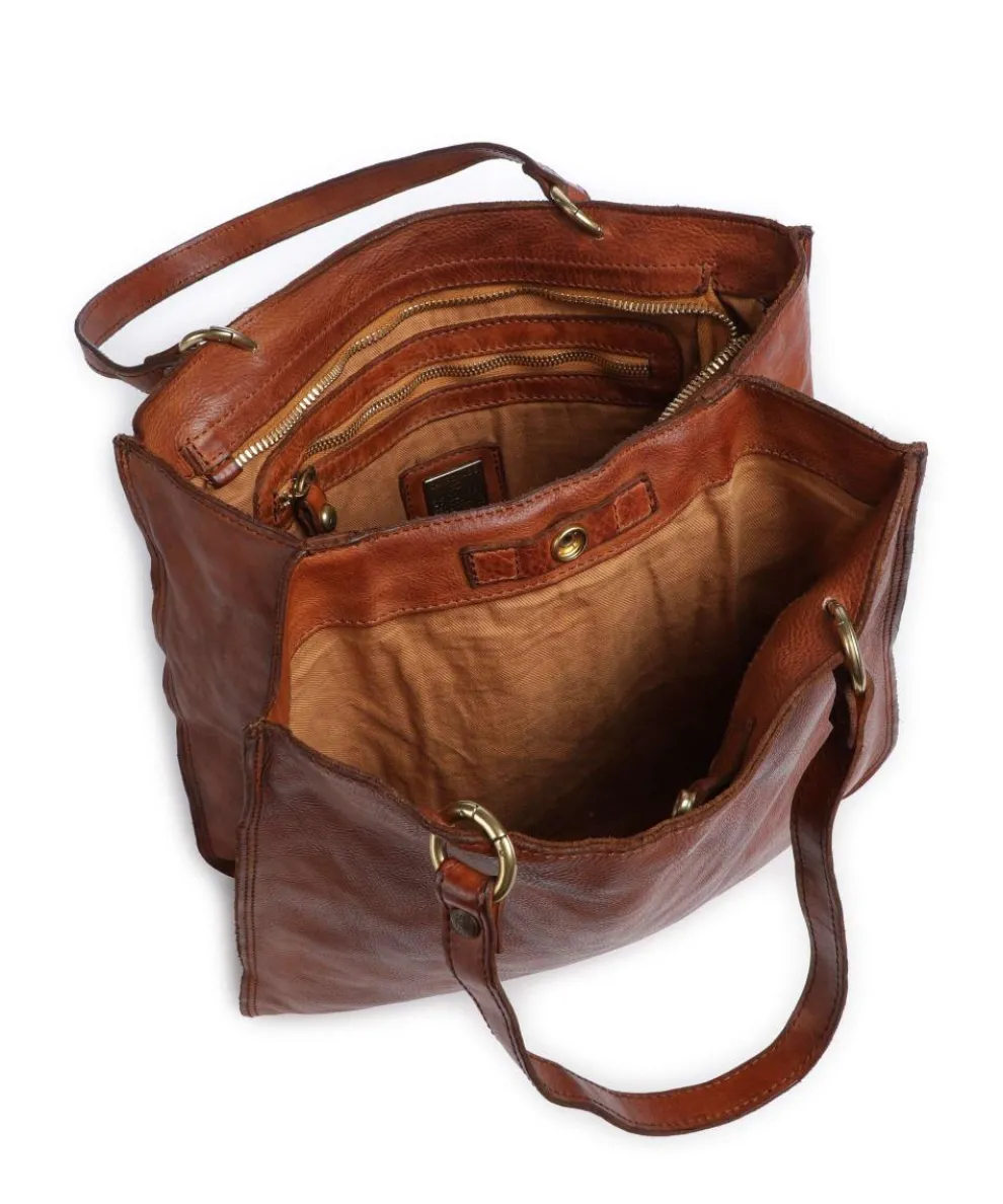 Tote bag grained cow leather brown