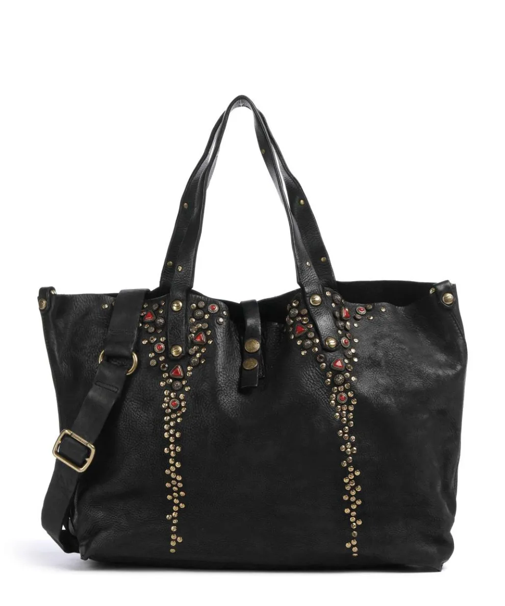 Tote bag grained cow leather black