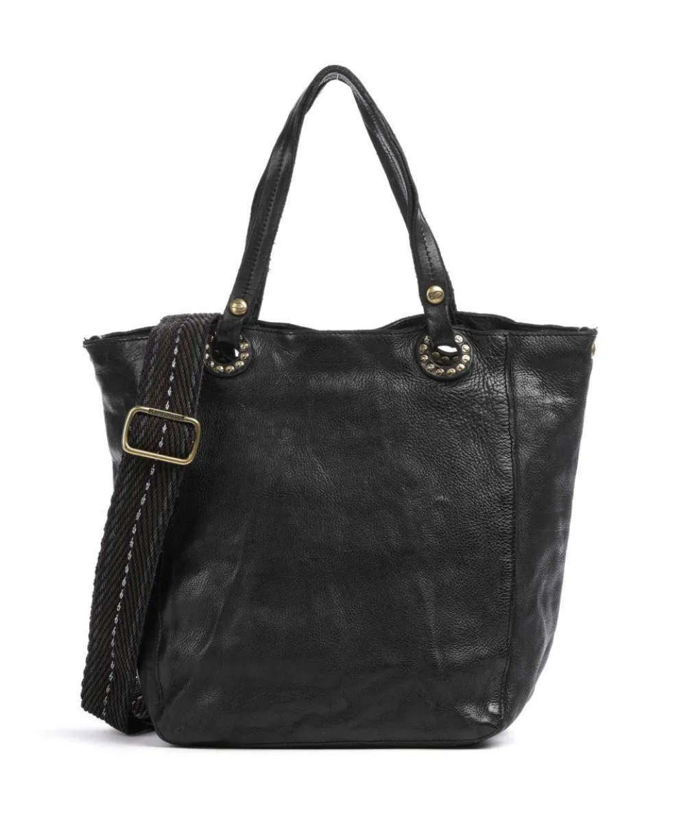 Tote bag grained cow leather black