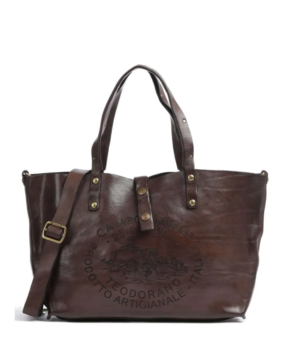 Tote bag grained cow leather dark brown
