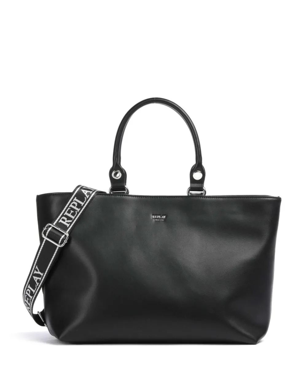 Tote bag imitation leather black