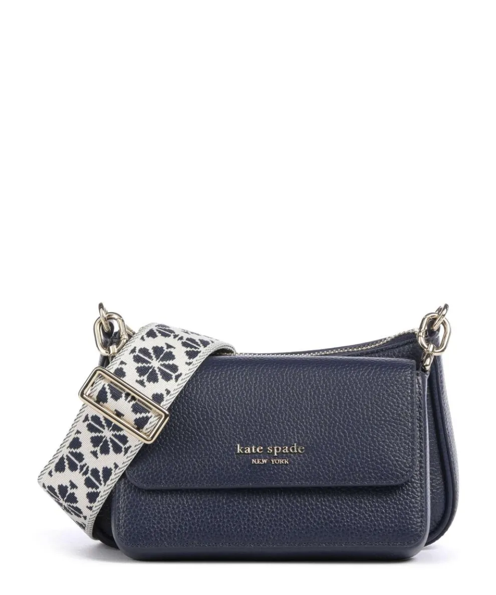 Double Up Crossbody bag grained cow leather navy