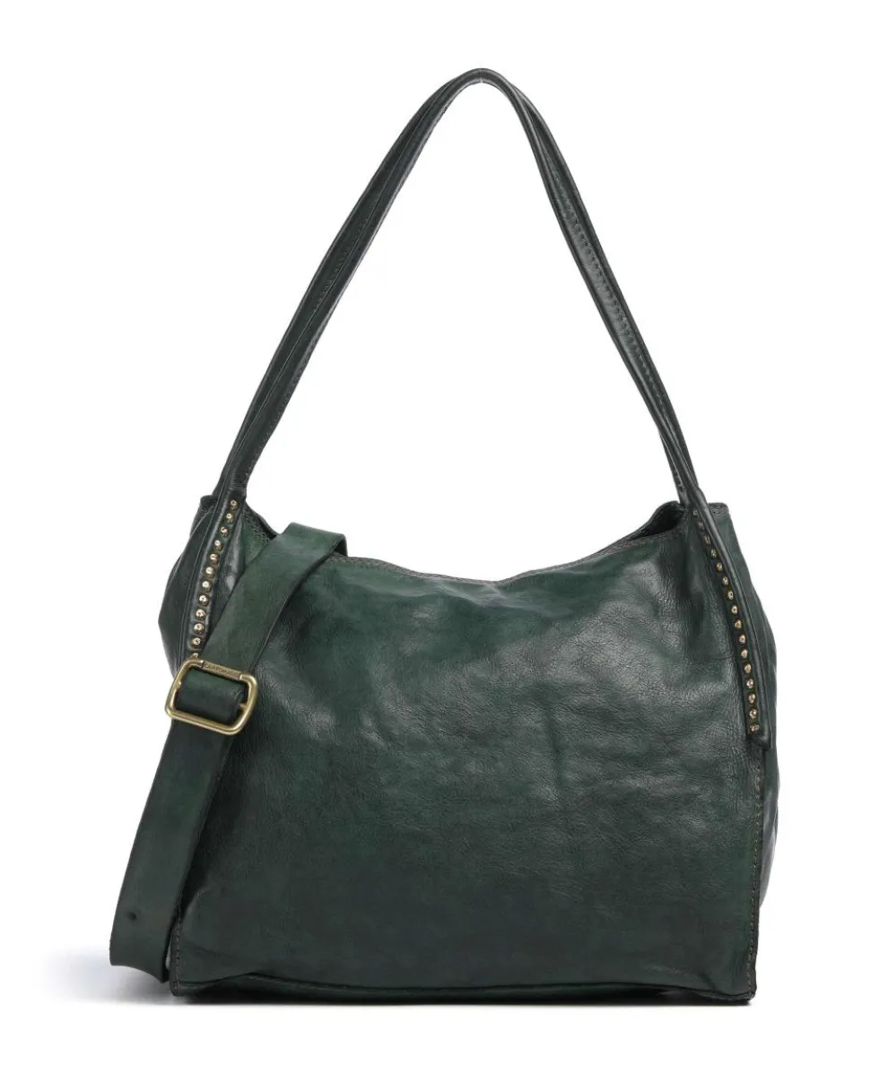 Hobo bag fine grain cow leather dark green