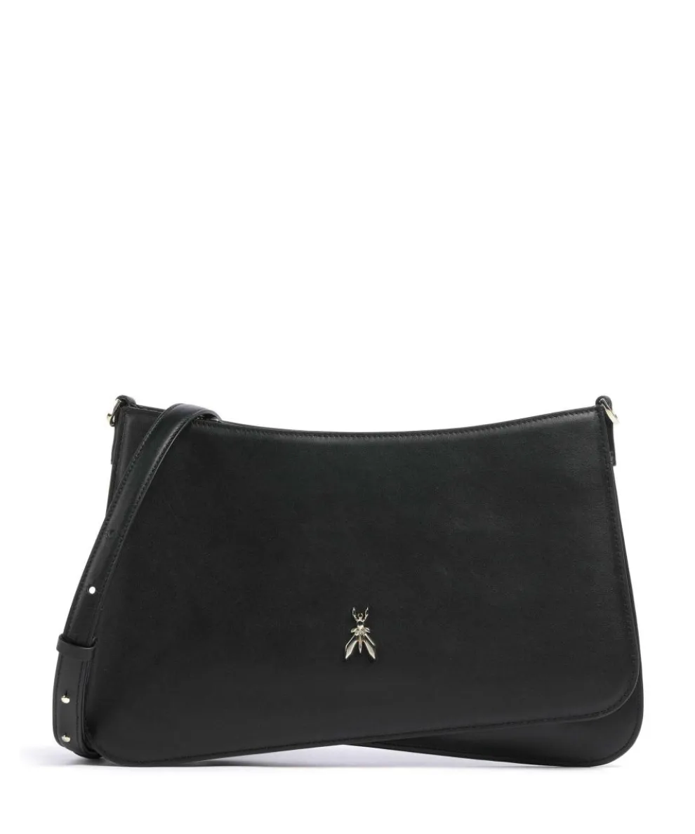 Tris Shoulder bag softly grained calfskin black