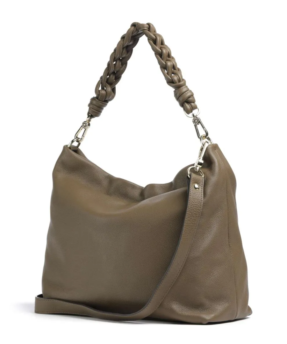 Dalia Soley Hobo bag grained leather olive-green