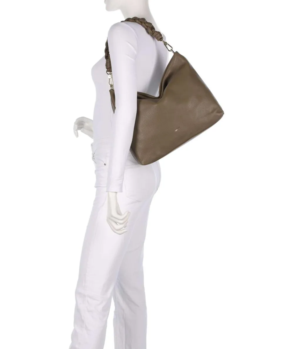 Dalia Soley Hobo bag grained leather olive-green