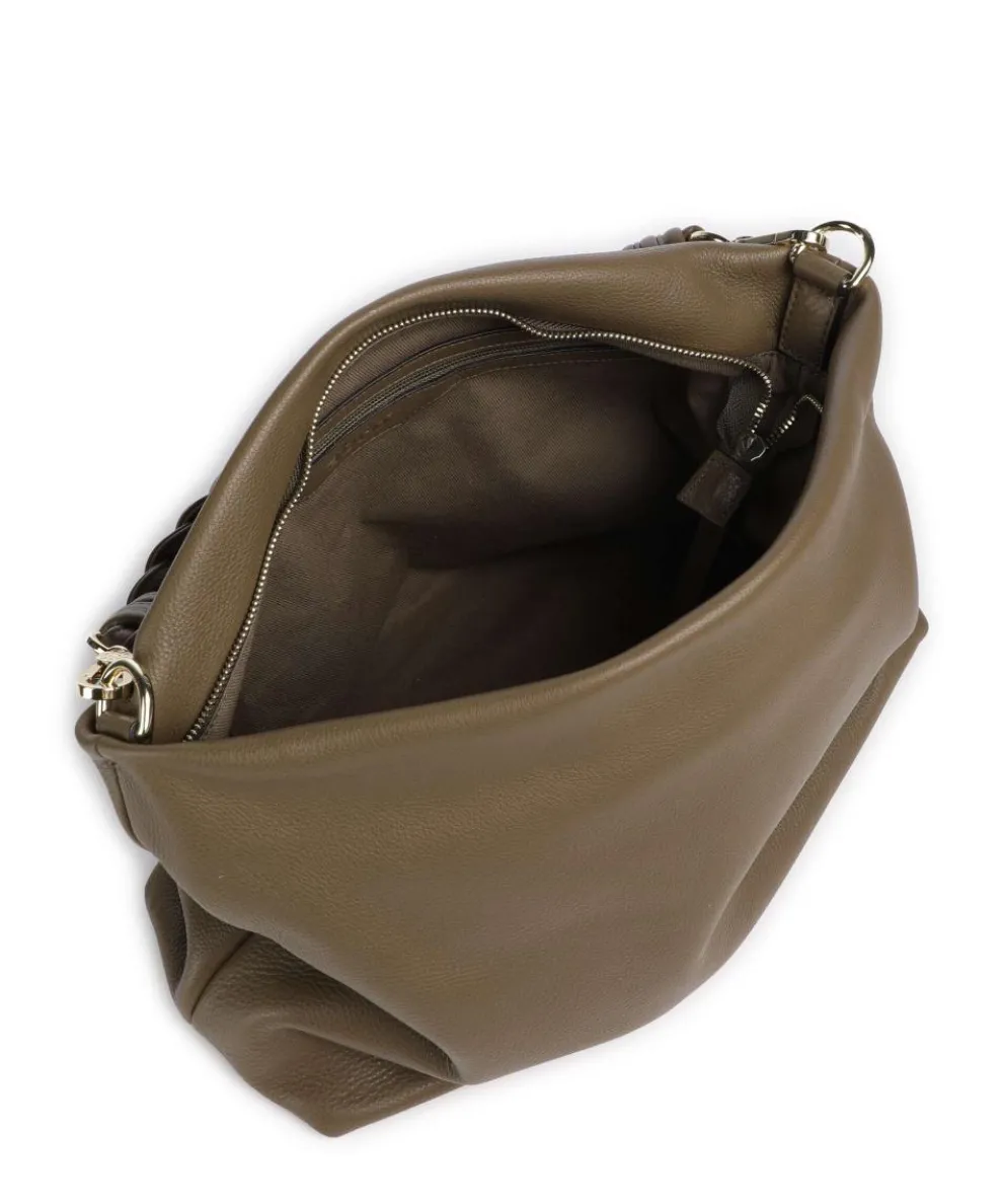 Dalia Soley Hobo bag grained leather olive-green