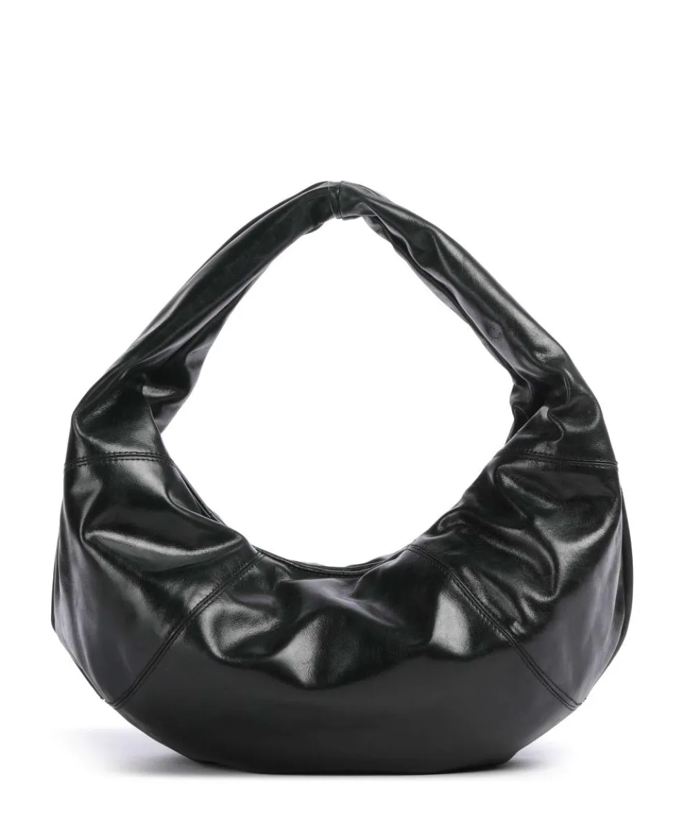Greta Icon Crinkle Hobo bag fine grain cow leather black
