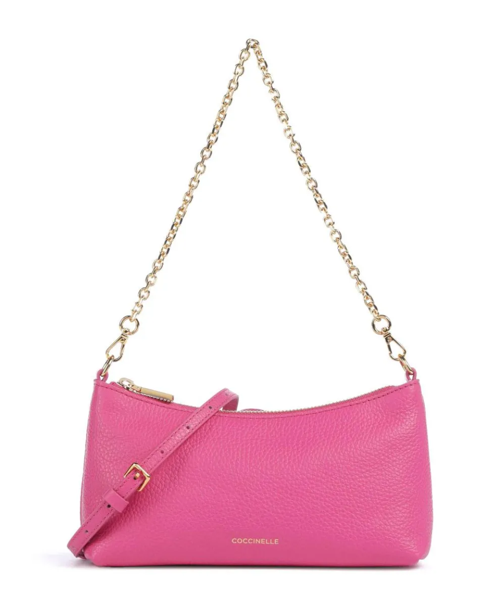 Aura Shoulder bag grained leather fuchsia