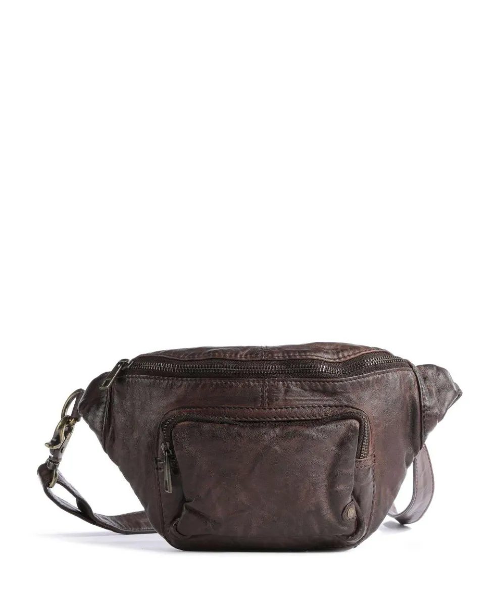 Power Field Fanny pack sheepskin leather dark brown