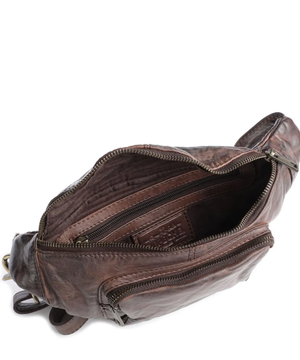 Power Field Fanny pack sheepskin leather dark brown