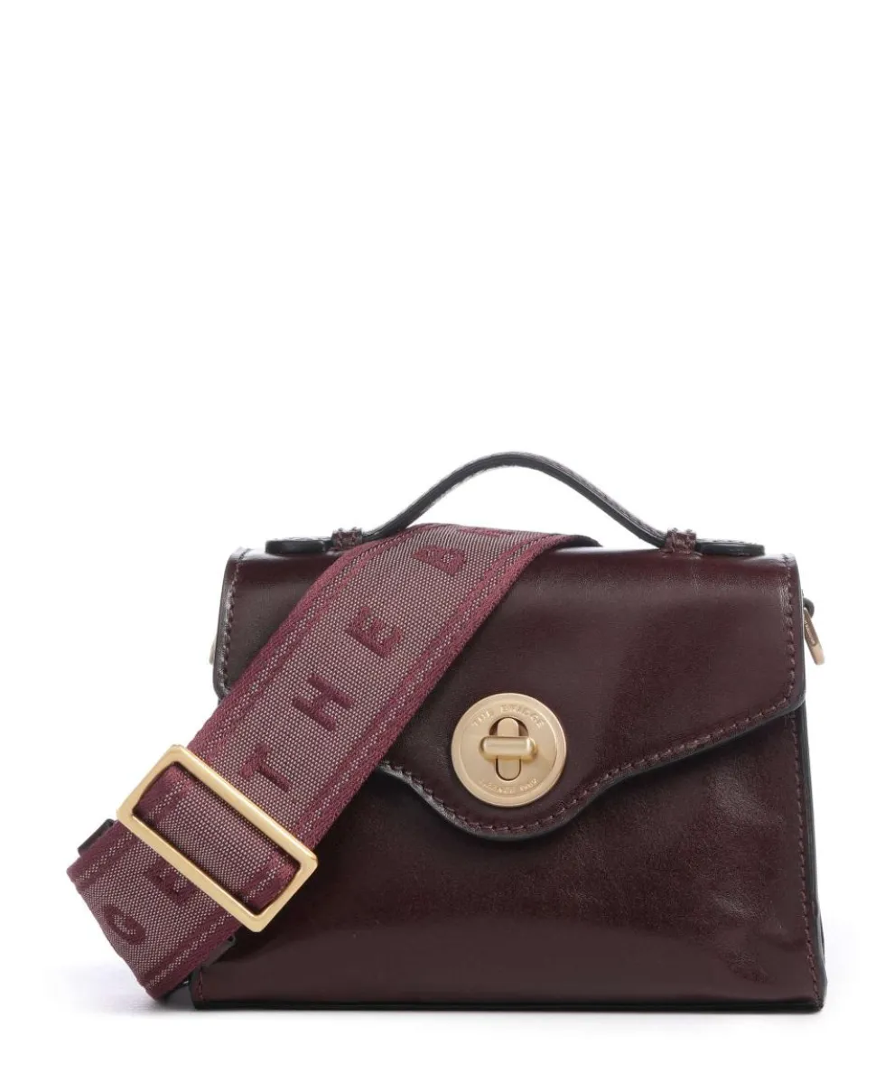Irene Crossbody bag fine grain cow leather dark red