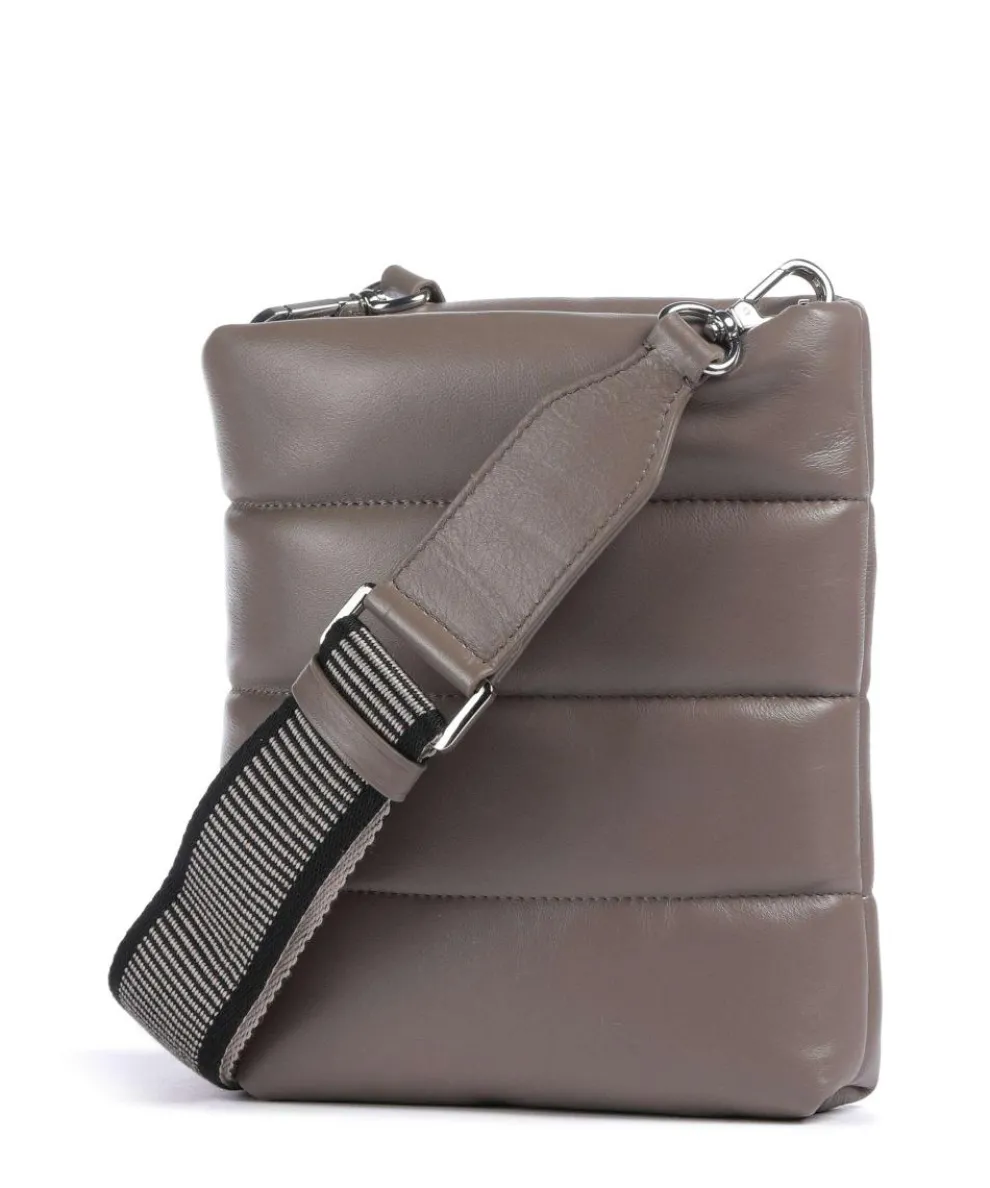 Falkland Crossbody bag fine grain leather taupe