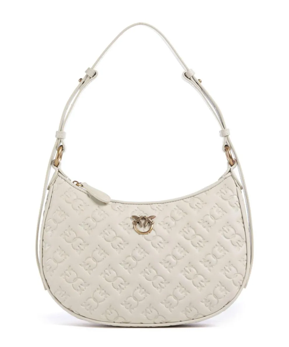 Half Moon Mini Shoulder bag embossed calfskin ivory
