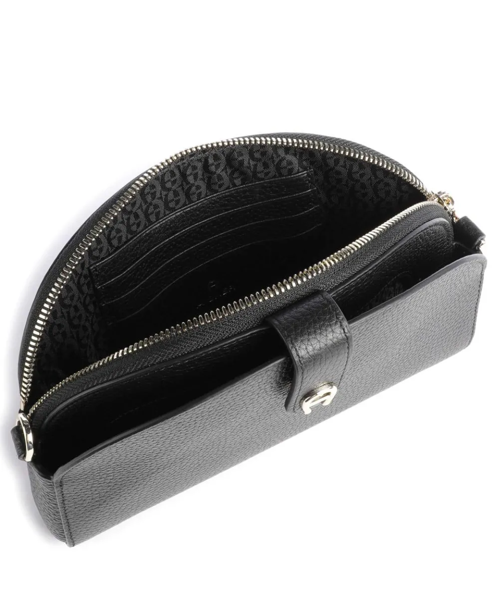 Fashion Phone bag grained cow leather black