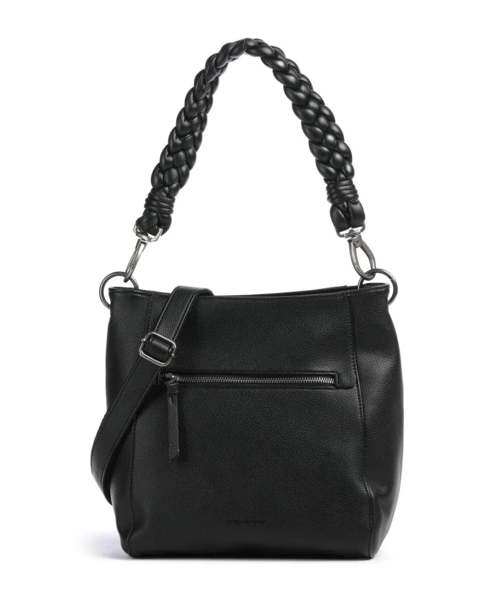 Good Vibes Only Shoulder bag grained leather black