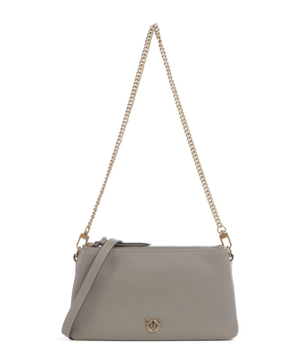 Double Mini Shoulder bag softly grained calfskin grey