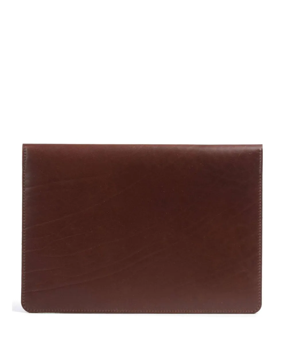 Laptop case 13″ fine grain cow leather dark brown