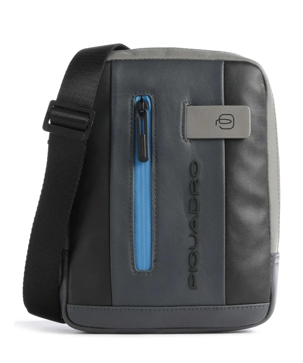 Urban Crossbody bag fine grain cow leather black/grey