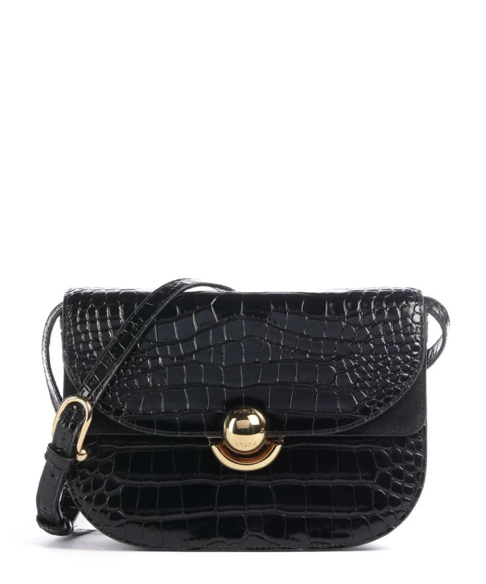Sfera S Crossbody bag embossed leather black