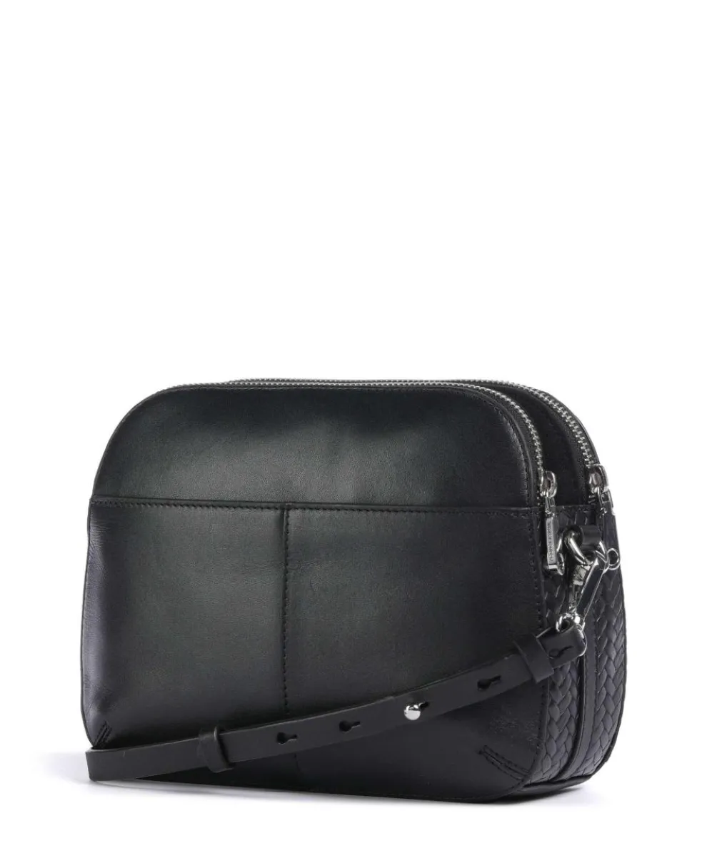 Dukes Place Crossbody bag embossed cow leather, fine grain cow leather black