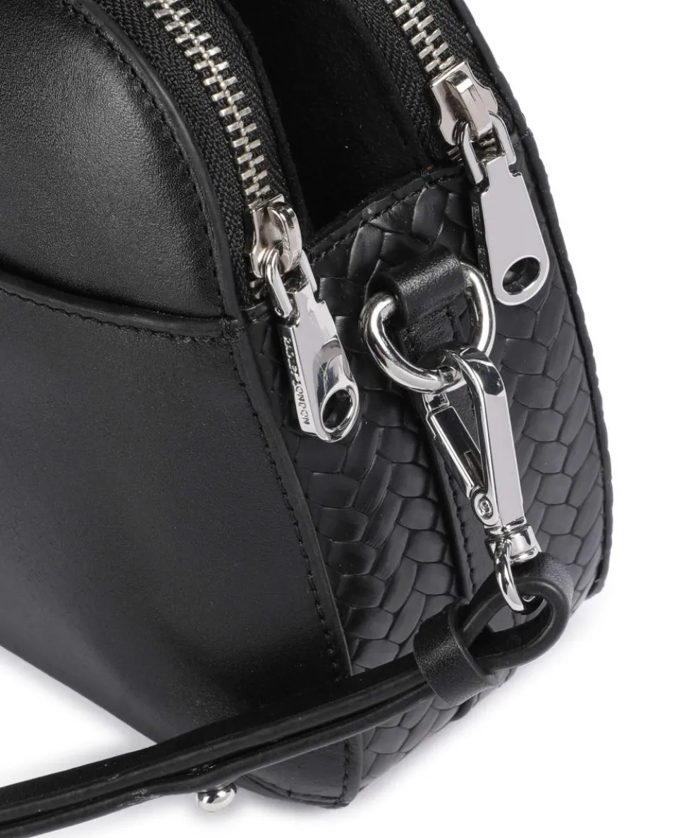 Dukes Place Crossbody bag embossed cow leather, fine grain cow leather black