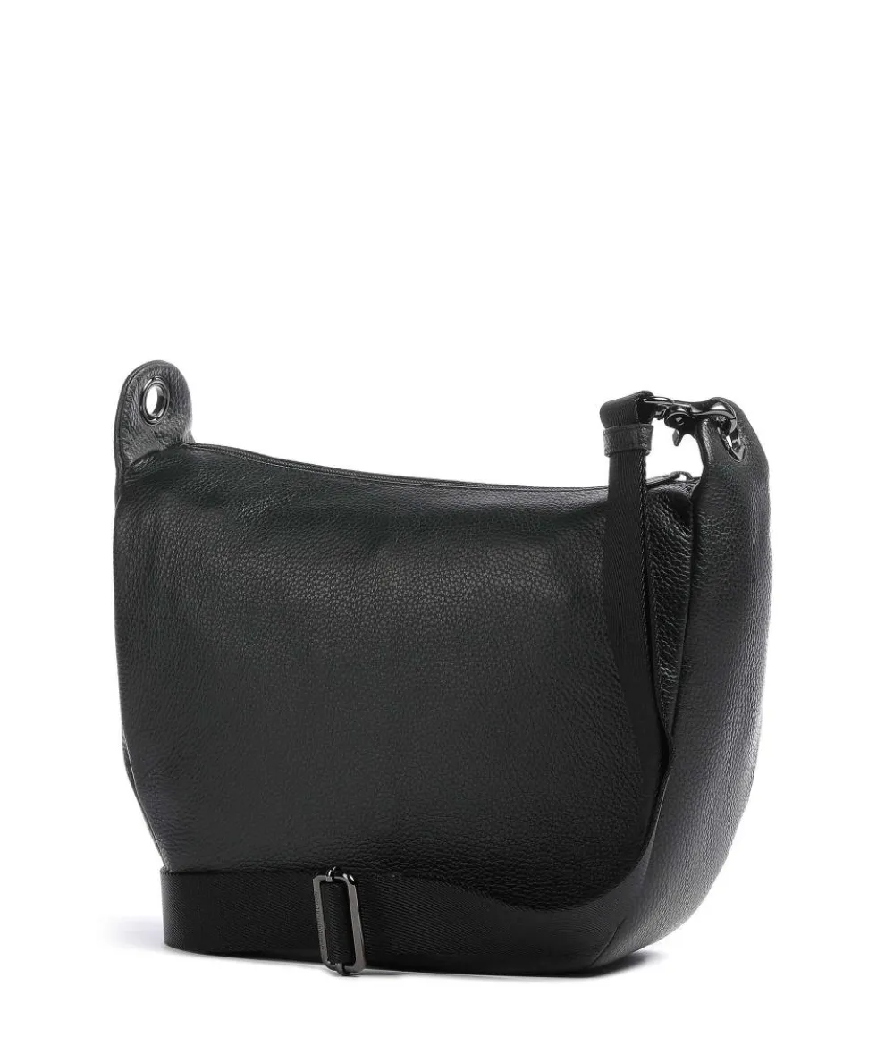 Mellow Leather Crossbody bag grained calfskin black