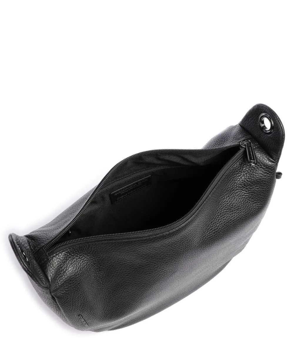 Mellow Leather Crossbody bag grained calfskin black