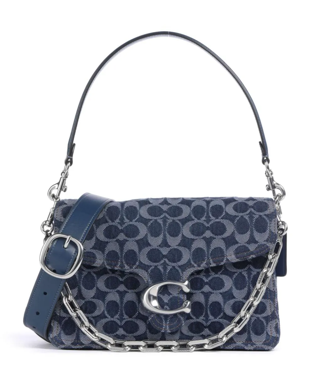 Tabby Signature Chain Shoulder bag cotton dark blue