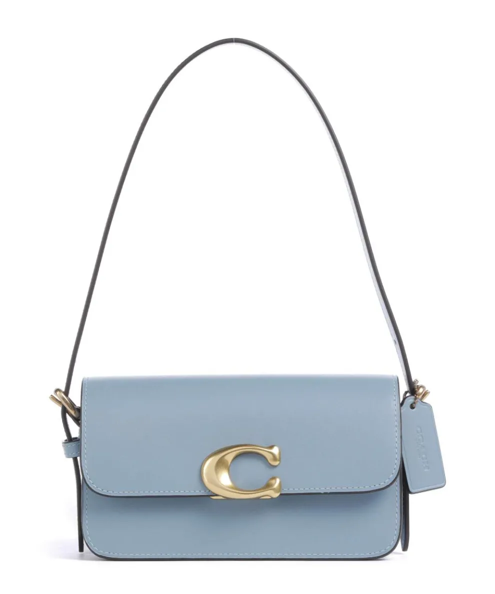 Zoe Shoulder bag fine grain cow leather blue-grey