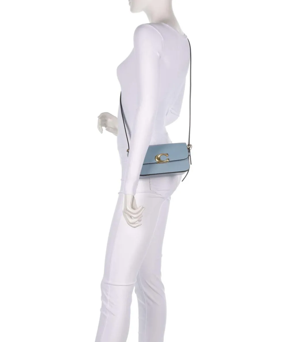 Zoe Shoulder bag fine grain cow leather blue-grey