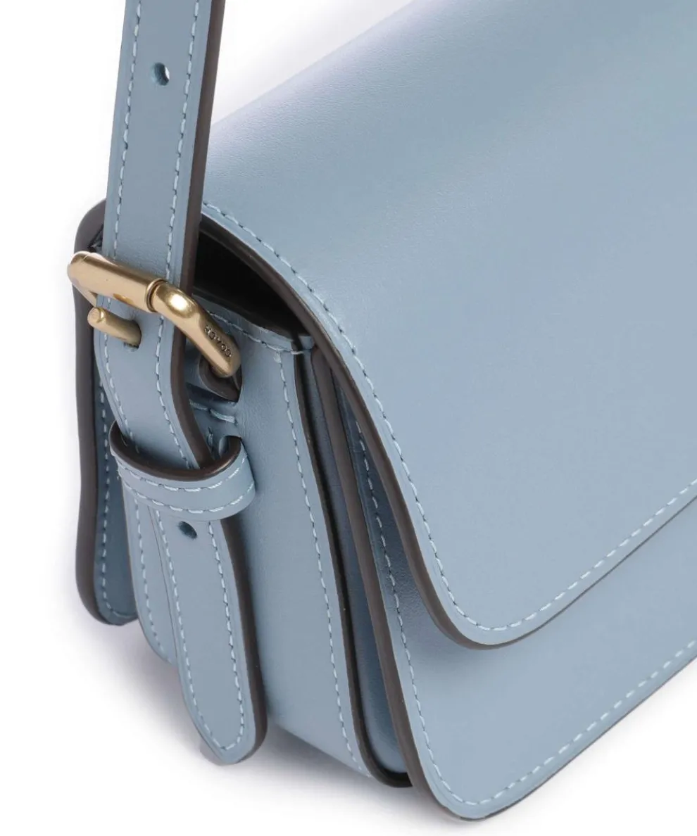 Zoe Shoulder bag fine grain cow leather blue-grey