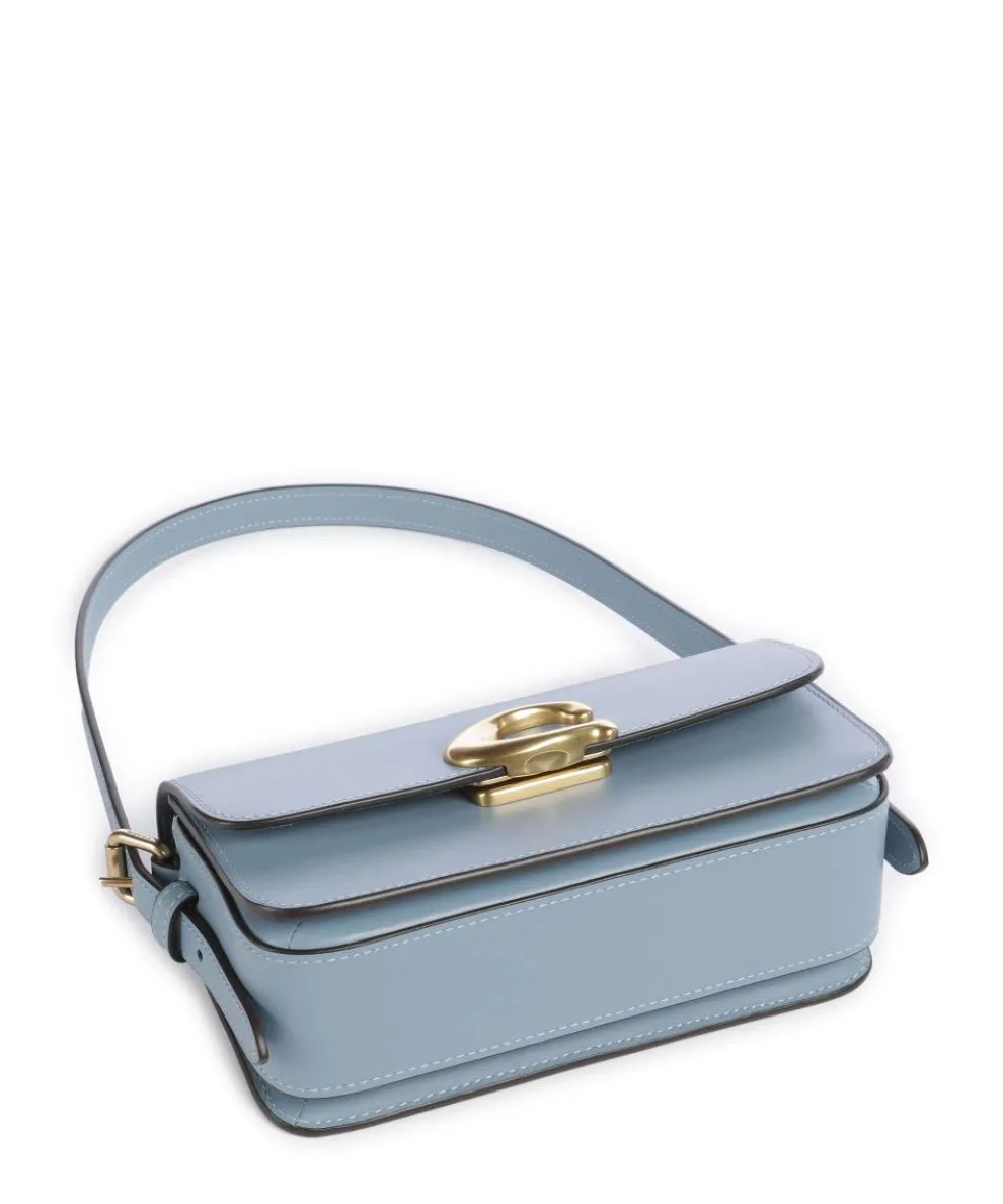 Zoe Shoulder bag fine grain cow leather blue-grey
